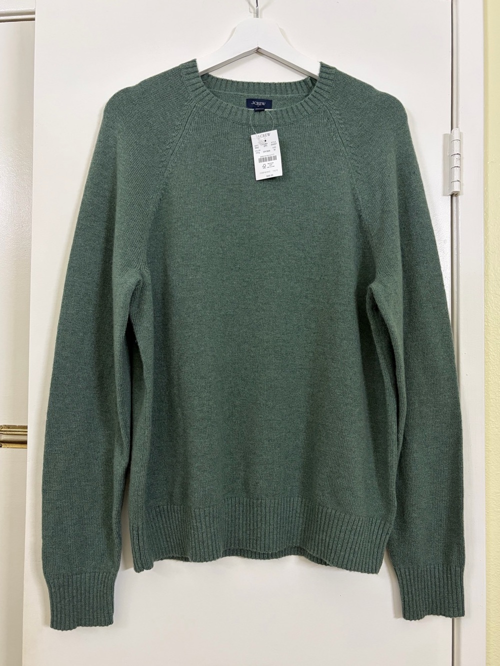 NWT J.Crew Men’s M Supersoft Lambswool Crewneck Sweater Green Preppy Classic